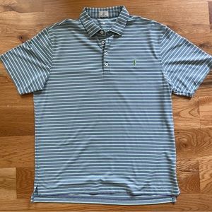 Johnnie O Performance Jersey Polo Blue Green Stripe